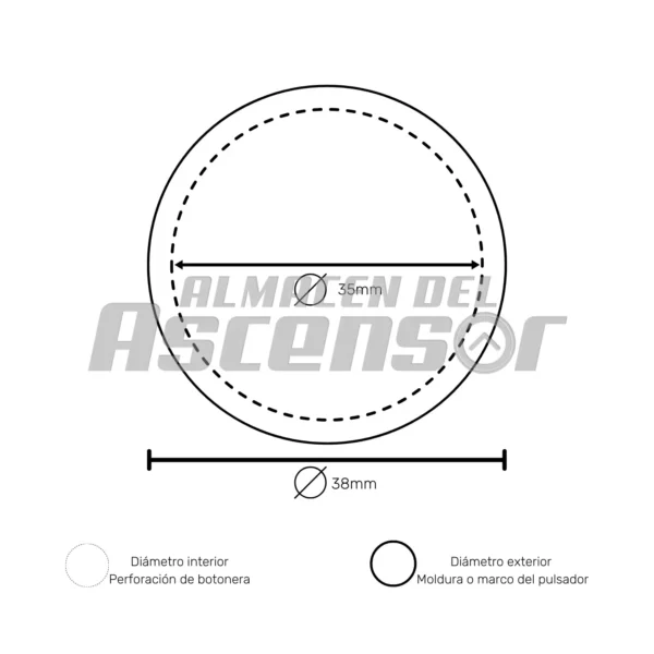 PULSADOR BAS242 LED ROJO 24V. BRAILLE (EA2402) - Imagen 4