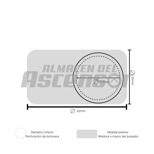 PULSADOR ELX NEO LED ROJO 3P ELEVCOM (SCHINDLER NEOLIFT) - Imagen 4