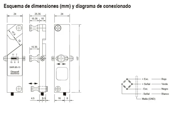SENSOR DE CARGA EN CABLES DINACELL SWR 5-13MM CM100 USB (011929) - Imagen 2