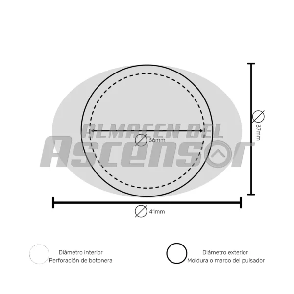 PULSADOR AK-26 LED ROJO 24V. BRAILLE  (AK26) - Imagen 4