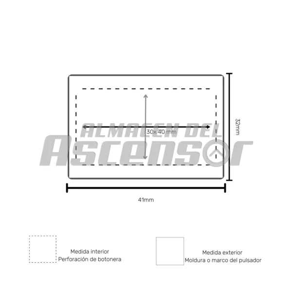 PULSADOR LG BRAILLE LED AZUL 24V (AK25) - Imagen 4