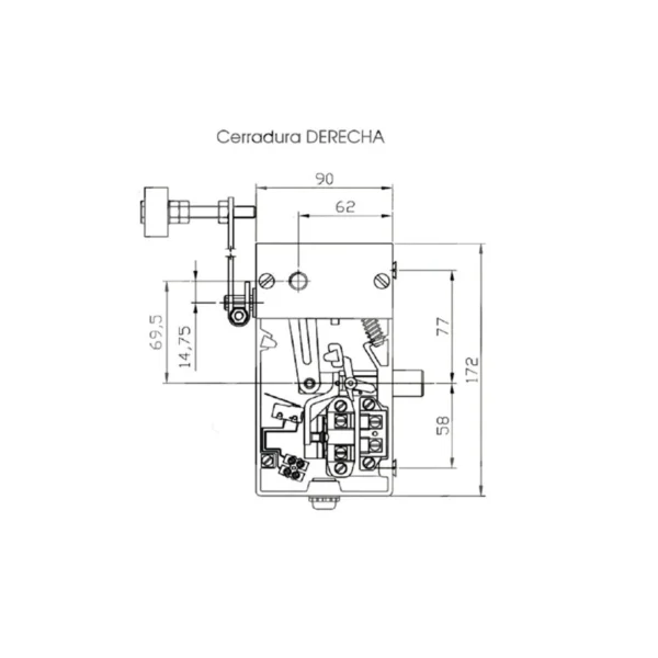 CERRADURA ALJO 104-S FRONTAL DERECHA GERVALL (4104.DPFN) - Imagen 2